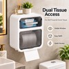Wall-Mounted Toilet Paper Holder with Drawer – No-Drill Waterproof Tissue
