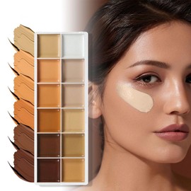 Cream Makeup Palette | Professional Cream Contour Palette - Makeup Concealer for Women Mature Skin Offices Prom Parties Wedding Date Travel Bridal