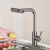 AVSIILE Kitchen Faucet with Pull Down Sprayer, Gun Grey Waterfall