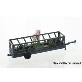 3D to Scale 1:64 Portable Cattle Feeder Wagon 20 ft. Gray 3D to Scale Diorama Display Farm