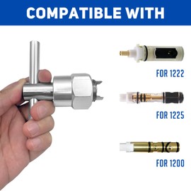 Welvzen Stainless Steel Core Cartridge Puller for 1222, 1225 & 1200, Shower Replacement Cartridge Removal Tool for 104421 with SUS304 Retainer Clip