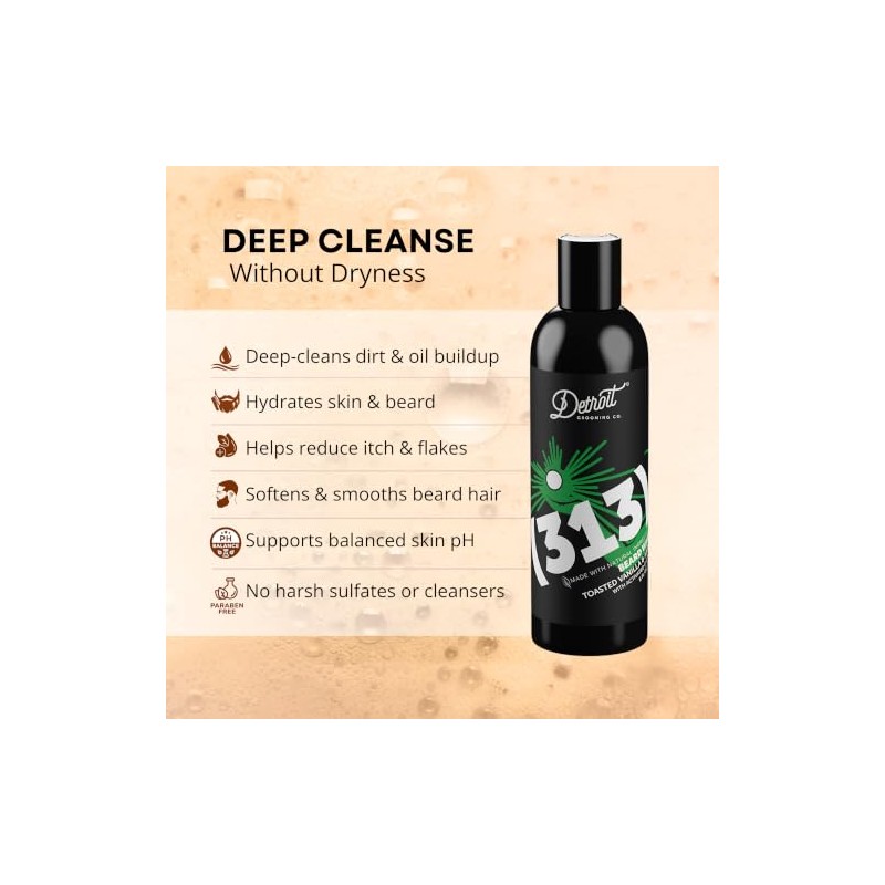 Detroit Grooming Co.- Lavado de barba Champú para barba para