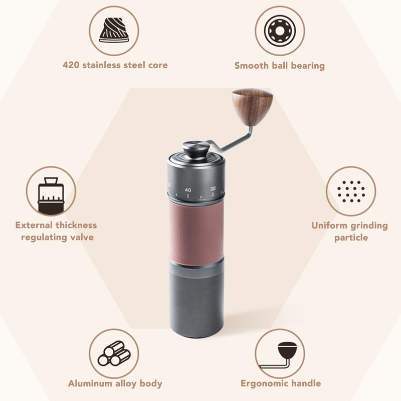 Coffee Manual Grinder Ergonomic Uniform Grinding Easy Operation Handheld Coffee