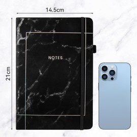 Umriox Lined Journal Notebook,A5 365 Pages Hardcover Notepad Journal for Women, Thick 100gsm No Bleed Paper,College Ruled Note Book for Women Men Writing School Office, 14.5 x 21cm - Black