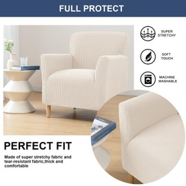 FUANGUI Banquet Armchair Slipcover Waterproof Chair Covers with Arms Stretch Club Chair Slipcover Soft Armchair Sofa Covers Anti-Slip Furniture Protector for Dogs Pets Home Living Room Decor, 03