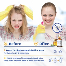 HIQILI Lemon Eucalyptus Essential Oil, 100% Pure Natural Undiluted Premium Oils - 30ml