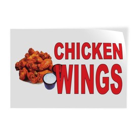 Decal Stickers Multiple Sizes Chicken Wings Red Food Bar Restaurant Truck Industrial Vinyl Safety Sign Label Restaurant & Food 12x8Inches