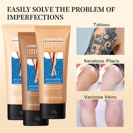 Leg Makeup Waterproof, No Transfer Body Concealer, Coverage for Vein, Scar, Tattoo (#03 Bronze, 1Pc)