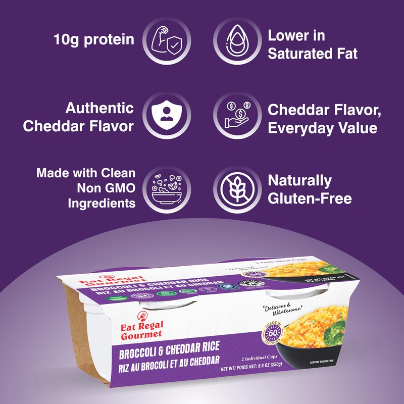 Eat Regal Broccoli & Cheddar Rice, Gluten-Free, Ready in 60