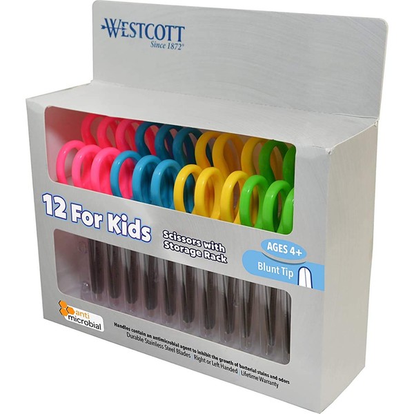 Westcott 14871 Right- and Left-Handed Scissors, Kids' Scissors, Ages 4-8,