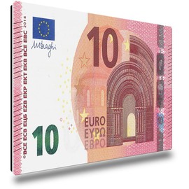 TRIOSK Fridge Magnets Banknote Decorative Magnet 10 Euro Banknote Euro Note Money Gift for Financial Advisors Bankers Money Collector Fridge Magnetic Board Office Strong Square Large 85 x 55 mm