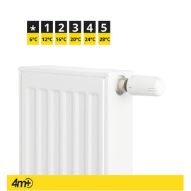 4M+ Thermostat Heating Angle M30 x 1.5 - Radiator Thermostat White - Radiator Radiator Thermostat Angle - Radiator Controller Corner Shape Complete Set, 6-28 °C