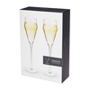 Viski Angled Prosecco Sparkling Wine Glasses, Crystal Clear Long Stemmed