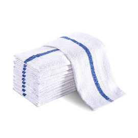 Groko Textiles Universal Cleaning Towels, Bulk 24 Pack, 16” X 19” 100% Cotton Fully Bordered Commercial Grade Terry Weave Cloth Bar Mops for Everyday Restaurant or Home Use