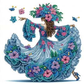 Anuver Lady Diamond Painting Kits for Adults, 5D Special Shape Crystal Rhinestones Diamond Painting for Beginners, Diamond Art Kits for Home Wall Decoration, 12×12 Inch