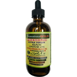Aceite de ricino negro salvaje jamaicano (aceite de oliva virgen extra, 4 oz)
