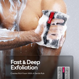 Caveem Exfoliating Body Scrubber, Rough Exfoliation Body Exfoliator Tool Sponge for Remove Dead Skin, Body Exfoliating Sponges, Bath and Body Exfoliate Buffer, Mens Square Sponge for Shower (2 Pack)