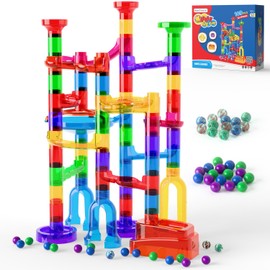 Marble Run, 109 Pcs Marble Maze Race Building Blocks Toy Game & STEM Learning Toys Christmas Birthday Gift for Kids Aged 3-12
