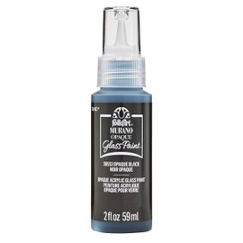 FolkArt Murano Opaque Acrylic Glass Paint, Black, Perfect for Indoor and Outdoor Arts and Crafts Projects, 2 fl oz, 36553