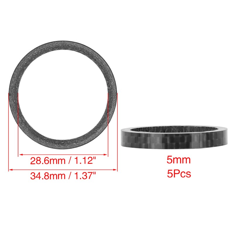 X AUTOHAUX 5pcs Headset Spacer Carbon Fiber Handlebar Stem Spacers