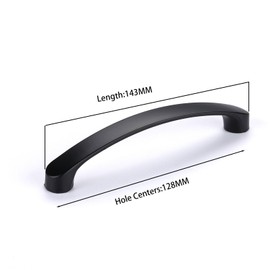 JNRFTY Pack of 10 Furniture Handles, Cabinet Handles, Kitchen Handles, Furniture Drawer Handles for Kitchen Cabinets with Screws, 128 mm Hole Spacing