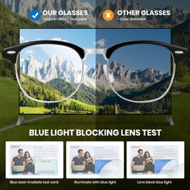 Cyxus Blue Light Filter Glasses Without Prescription Men Women Fashion Computer Protective Glasses Screen Glasses Gaming Glasses 8056, Black & Blue