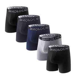 DAVID&DENISE - Calzoncillos tipo calzones de algodón suave para hombre con bragueta abierta para hombre, paquete de 5, Paquete de 5 4, M