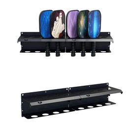 ZAOBAS Pickleball Paddle Rack, Wall or Fence Mounted Organizer Holds 4/8/12 Paddles, Expandable Design for Indoor/Outdoor (3)