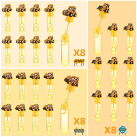 Construction Trucks Party Favors Bubble Wands for Kids Excavator Tractor Bubbles Construction Themed Birthday Party Supplies Goody Bag Stuffers Bubble Toy 24 pcs