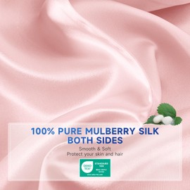 THXSILK Silk Pillowcase for Hair and Skin with Hidden Zipper, 25 Momme Both Sides Grade 6A+ Silk Pillow Case, Organic Silk Pillowcase Standard Size 20x26 inches, 1PC, Light Pink