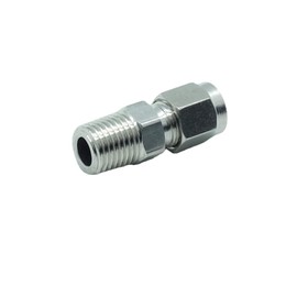 CDQBWKJGFJ 3 Pcs Double Ferrule Compression Fitting Male Connector 1/4" Tube OD x 1/4" NPT Male Pipe Stainless 304 1000 Psi