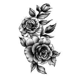 MapofBeauty 2 pcs Fashion Flower Prints Temporary Waterproof Tattoo Sticker