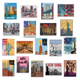 Xuhal 18 Pcs New York Magnets for Refrigerator NYC Fridge Magnet Magnetic USA Souvenirs Gifts Bulk Refrigerator Sticker Home Decoration Accessories