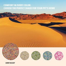 BeanBean Scoop Handwoven Reptile Hammock - Cozy Cotton Bed for Bearded Dragons, Geckos, and More - Vibrant Colors with Easy Hanging Hooks (Sunny Delight)