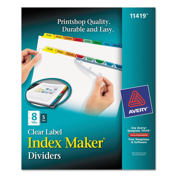 AVE11419 - Avery Index Maker Punched Clear Label Tab Divider