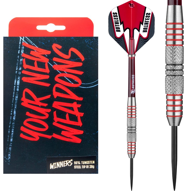 RUTHLESS Winners Darts | 90% Tungsten Steel Tip Darts |