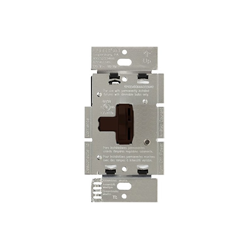 Lutron Toggler Magnetic Low Voltage Dimmer Switch, Single-Pole, AYLV-600P-BR, Brown