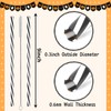 Reusable 30 Black White Striped Straws for Graduation Party,Halloween Favor