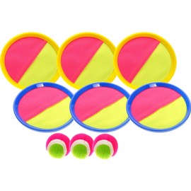 PowerTRC Toss and Catch Ball Kids Summer Activities Game, 6 Paddles 3 Balls Beach Games for Family, Outdoor Kids Activities Pool Lawn Yard Games Summer Toys for Kids 3-12 Years Old Boys Girls