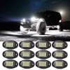 MICTUNING Pure White LED Rock Lights 12Pods Underglow Underbody Under