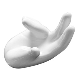 Yjcnelcr 1 Pcs Ceramic Ocarina Stand,Musical Instrument Display Base,White Ceramic Gesture Display Stand,Instrument Accessories
