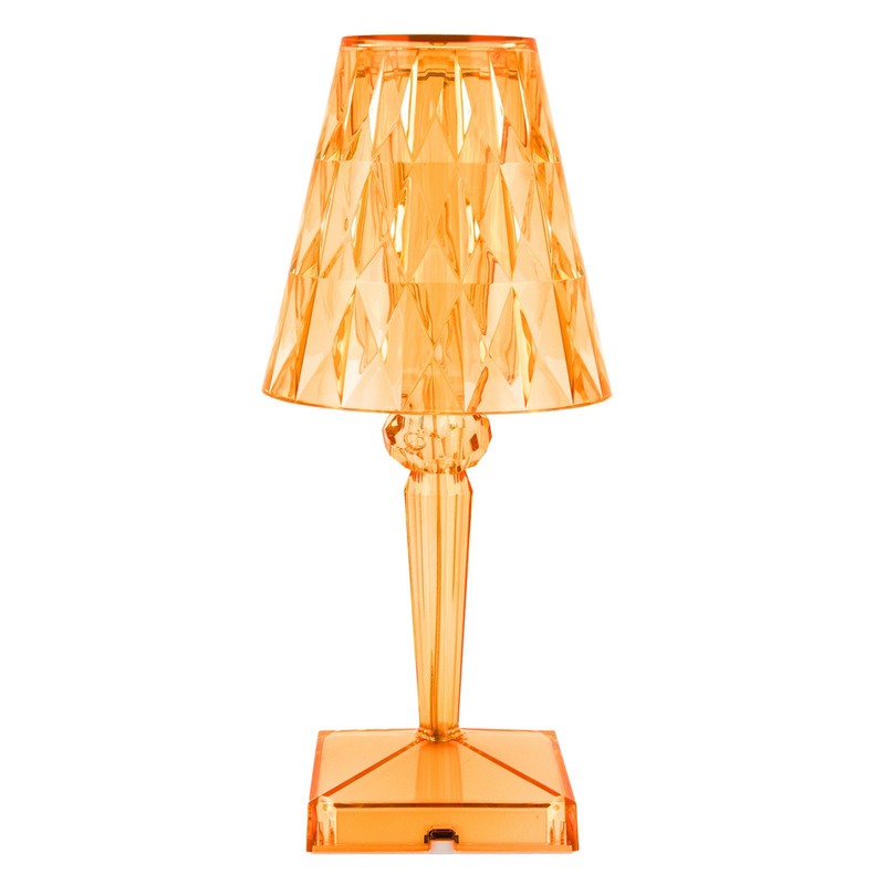 LED Crystal Table Lamp Transparent Prism Dimmable Desk Lamp USB