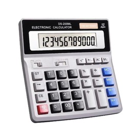 Desktop Calculator Large LCD Display Computer Button 12 Digit Accounting Calculator Tax Accounting Calculator Double Power Electronic Calculator Portable Easy to Hold for Office Home Business
