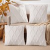 decorUhome Set of 4 Cream White Throw Pillow Covers 18x18