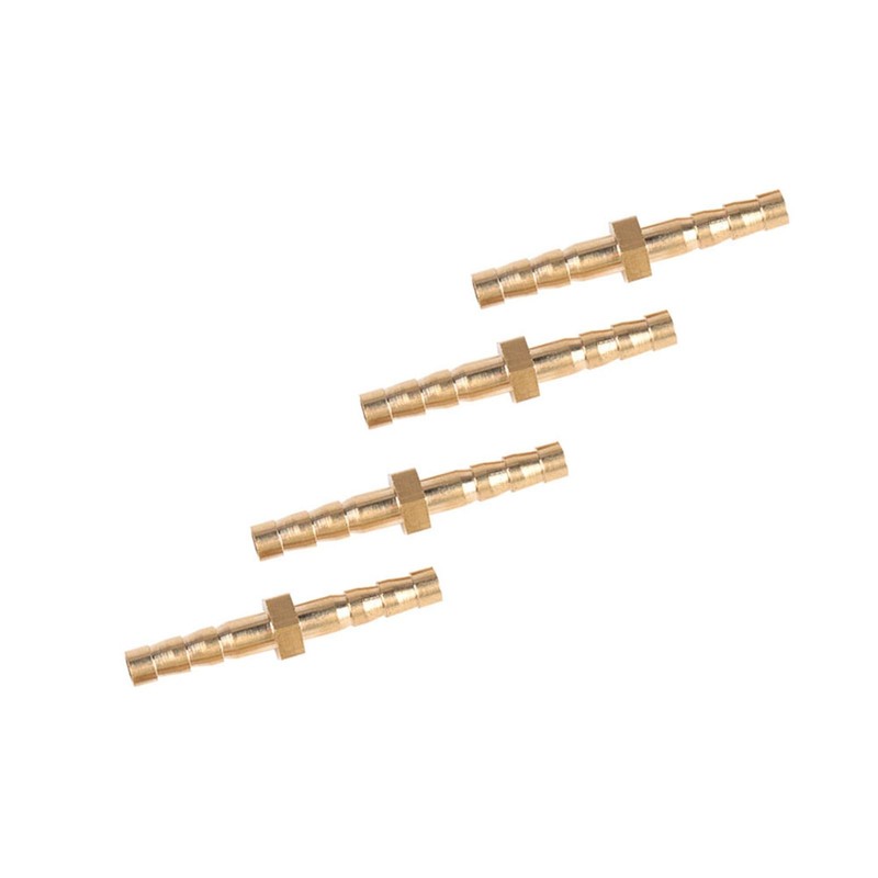 4 Pieces 4-4 mm Brass Fitting Hose Barb Splicer Mender