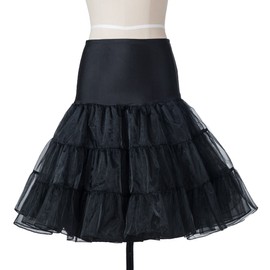 Boolavard TM 26" Petticoat Underskirt Retro Vintage Swing 1950's (CA/US, Alpha, Large, X-Large, Regular, Regular, Black)
