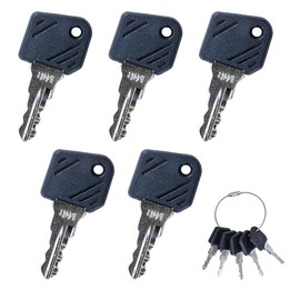 5pcs Ignition Key Set Replacement Ignition Key Kit for Excavator Start Switch Fits Linde Forklift 801
