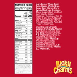 Lucky Charms Gluten Free Cereal with Marshmallows, Kids Breakfast Cereal, Made with Whole Grain, 10.5 oz