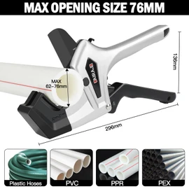 AIRAJ Ratchet PVC Pipe Cutter Heavy Duty,Cuts up to 3 Inches,PVC Cutter with One-Click Blade Replacement,Plastic Pipe Cutter, PVC Cutter Tool,PEX Pipe Cutter,PVC Pipe Shears with Extra Spare Blade