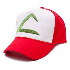 Ash Ketchum Cosplay Hat Cotton Embroidered Cap Snap Back - Adult Size Red